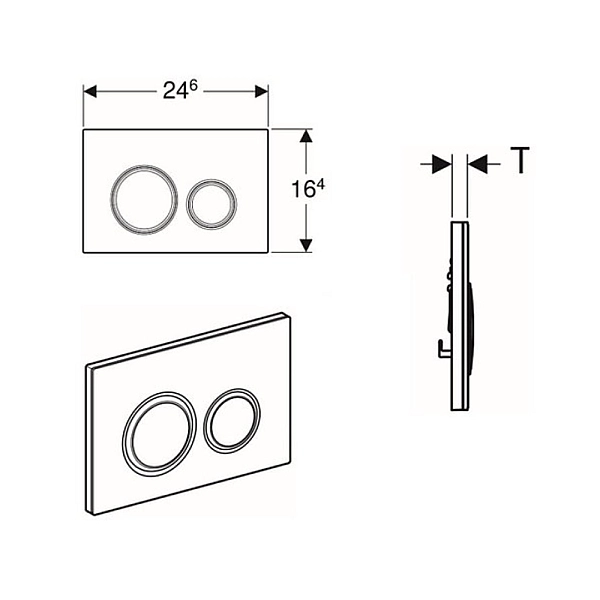 115.884.SI.1 Sigma50 round  Клавіша змиву, подвійний змив, біле скло (1 сорт) - Фото - 3