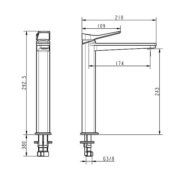 81X11120 UP Високий змішувач д/раковини (1 сорт) - Фото - 2