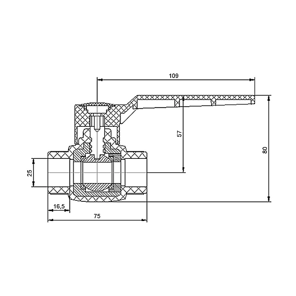Кран кульовий Blue Ocean "Білий" 25 - Фото - 2