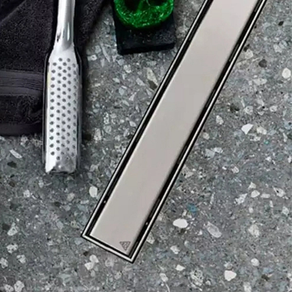 CH 1050/50 KN 1 Душовий канал 1050 мм з матовою решіткою Класік та Під плитку, нержавіюча сталь, горизонтальний фланець, кромка з нержавіючої сталі (1 сорт) - Фото - 3