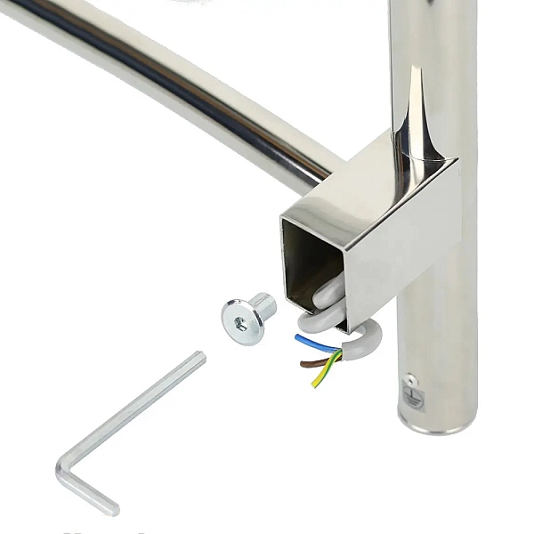 3.0.0900.0.P Комплект прихованого підключення мереж.дроту для круглого стояка, полір.нерж. (може бути без мереж.дроту) (1 сорт) - Фото - 5