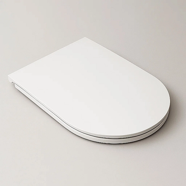 3791 30 AQUATECH Кришка для унітазу SLIM SOFT-CLOSE, quick-release, білий матовий/хром (1 сорт) - Фото - 3