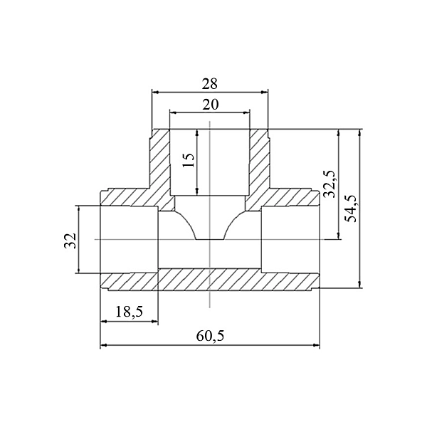 Трійник PPR Blue Ocean "Білий" 32х20х32 редукційний - Фото - 2