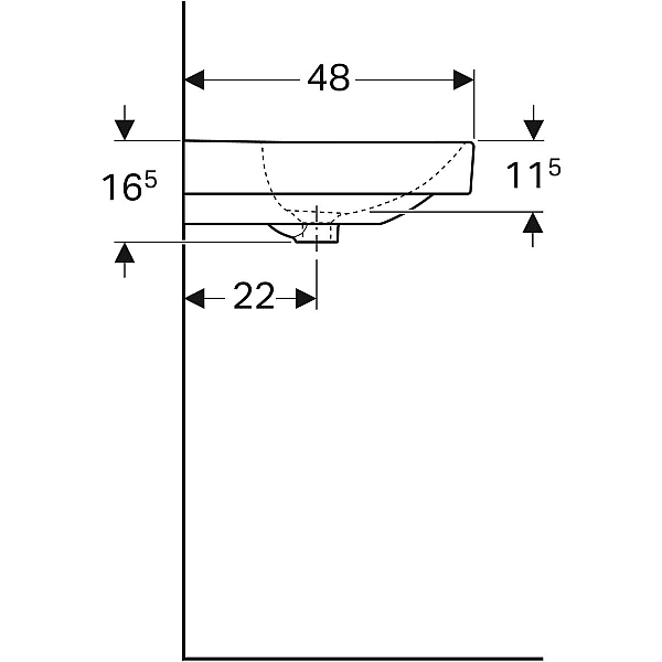 500.249.01.1 Smyle Square Раковина 75см, з 1 отв.під зміш, з переливом, колір білий глянець (1 сорт) - Фото - 5
