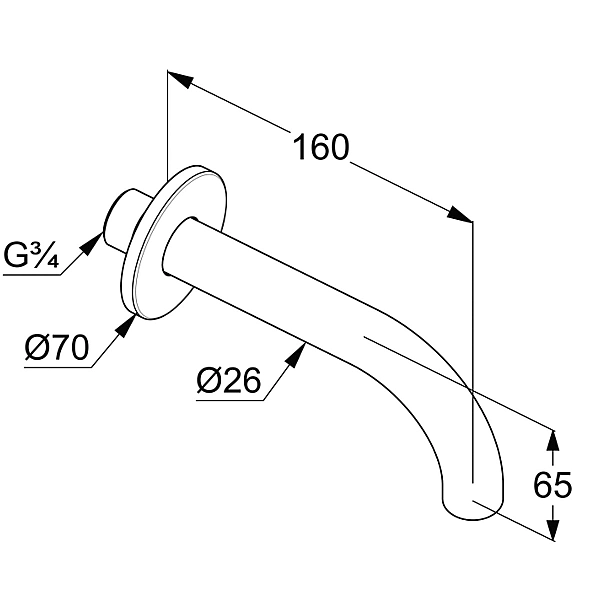 38505N0 KLUDI BOZZ Вилив для ванни, брашоване золото (1 сорт) - Фото - 2