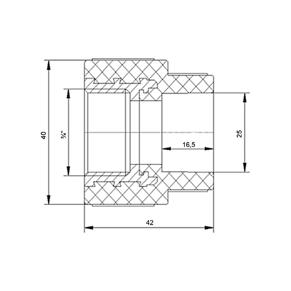 Муфта PPR Blue Ocean "Білий" 25х3/4" ВР - Фото - 2