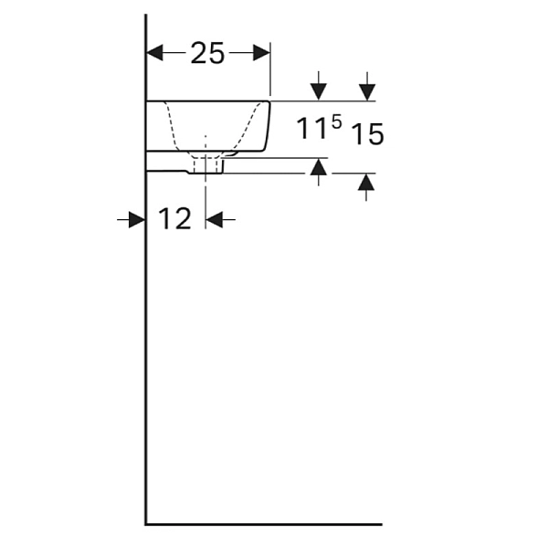 501.518.00.7 Selnova Compact Раковина зі скороченим вилітом 40см, отвір для змішувача зліва, з переливом, білий глянець (1 сорт) - Фото - 5