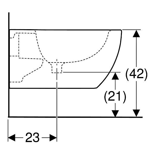 502.825.00.1 Підвісне біде Geberit Acanto закритої форми, білий глянець (1 сорт) - Фото - 3