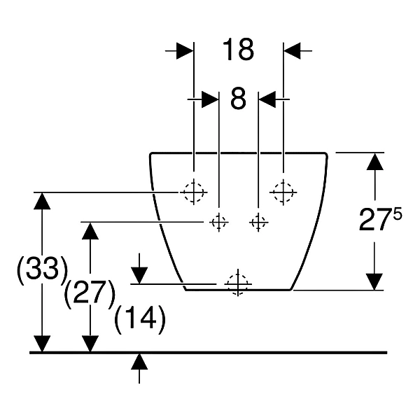 502.825.00.1 Підвісне біде Geberit Acanto закритої форми, білий глянець (1 сорт) - Фото - 2