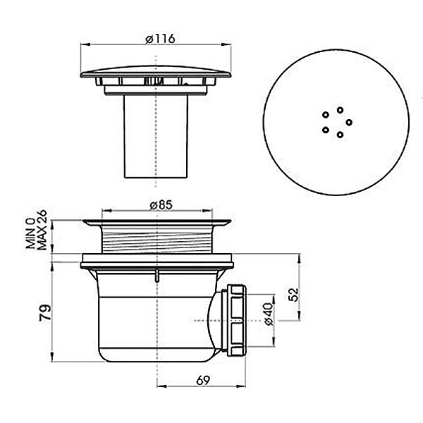 SIWM.10 Сифон для піддона d90мм (1 сорт) - Фото - 3