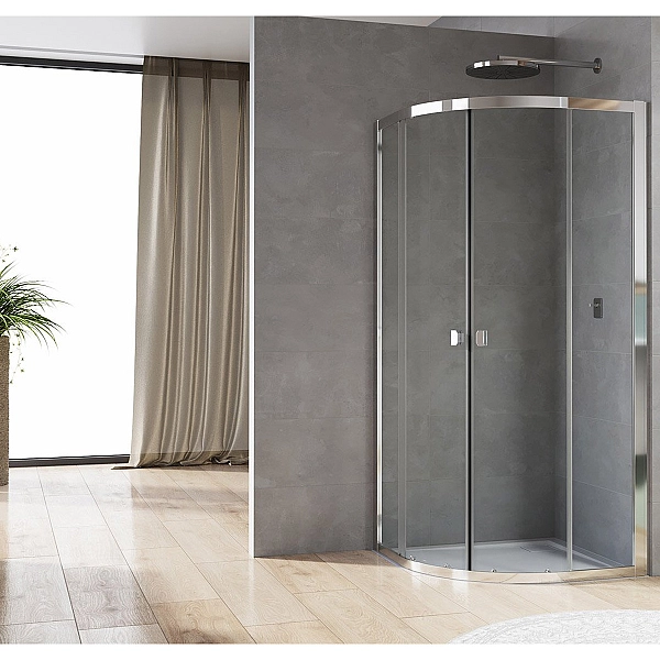 D20SR550904007 Arelia Душова кабіна 1/4 кола, 900x900 мм, скло прозоре, проф.срібний полір. (1 сорт) - Фото - 2