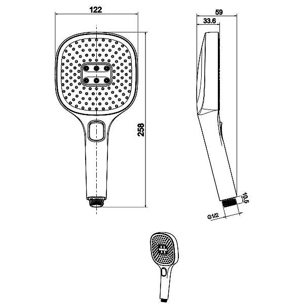 120750 Душовий набір з 3 режимами, хром (1 сорт) - Фото - 5