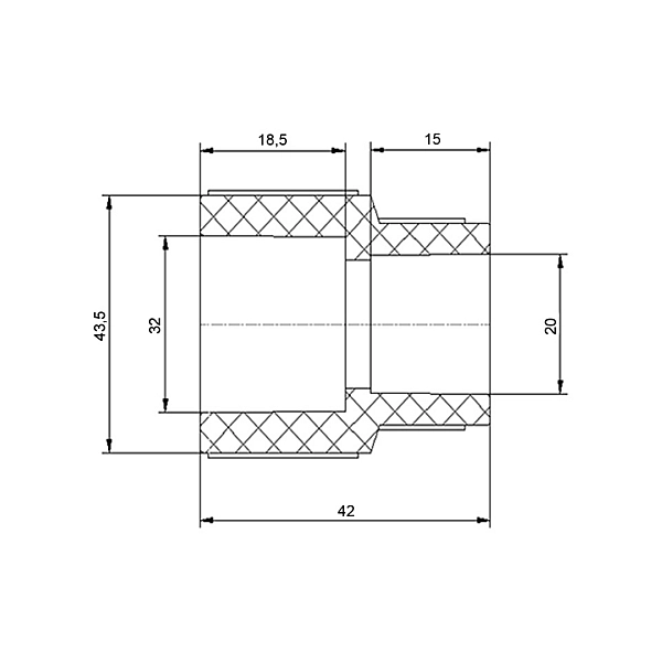 Муфта PPR Blue Ocean "Білий" 32х20 редукційна - Фото - 2