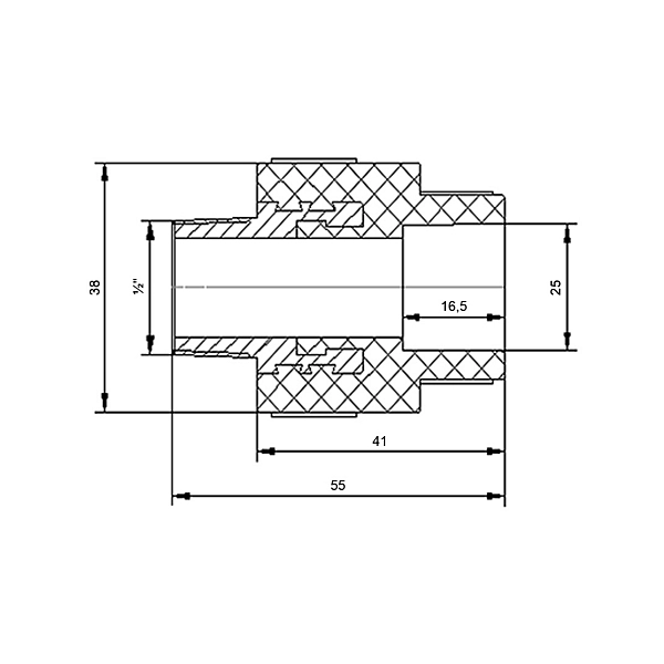 Муфта PPR Blue Ocean "Білий" 25х1/2" ЗР - Фото - 2