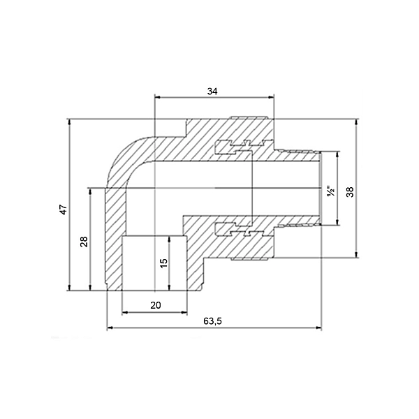 Уголок PPR Blue Ocean "Белый" 20х1/2", 90° НР - Фото - 2