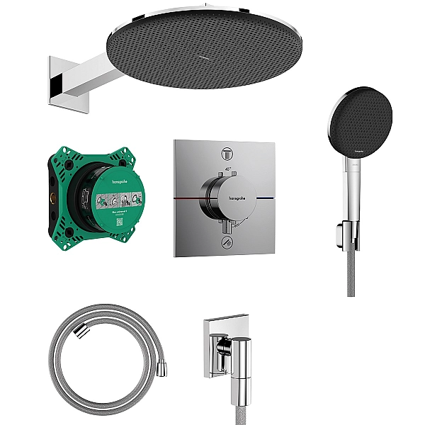24630000 HG Raindance Alive S Душова система 300 1jet з термостатичним змішувачем та внутрішньою частиною, хром (1 сорт)