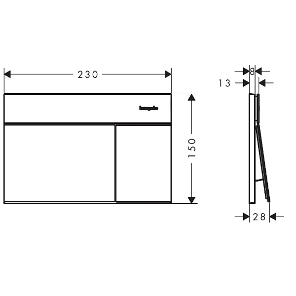 66003000 HG Змивна клавіша  iFrame Element E, chrome (1 сорт) - Фото - 3