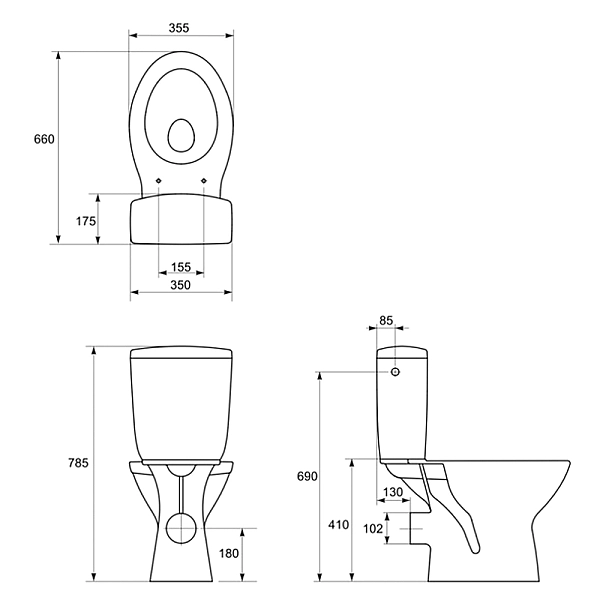 K21-062 Компакт  910 CRETA SE011 3/6 з поліпропіл.сидінням (1 сорт) - Фото - 3