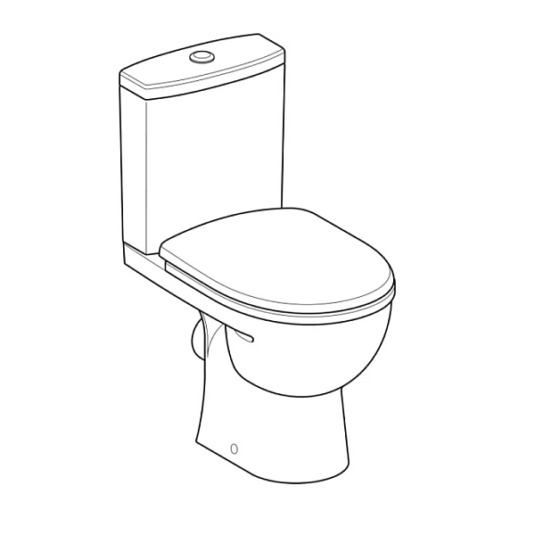 2397050UASTATUS Унітаз-компакт підлоговий, косий випуск, змивний бачок 3/6 л, нижній підвід, сидіння з кришкою поліпропілен (1 сорт) - Фото - 3