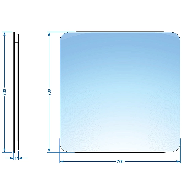4700700 Basic Дзеркало 700х700 закруглене (1 сорт) - Фото - 3
