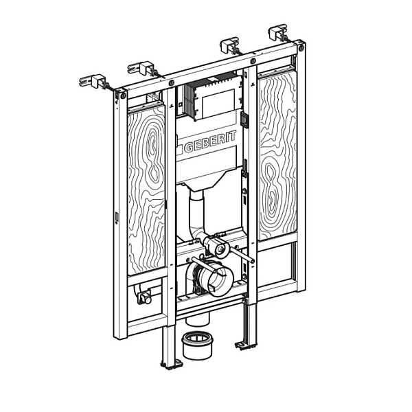111.375.00.6 Duofix інсталяція д/підв. унітазу, 112 см, із змивним бачком прихованого монтажу Sigma 12 см, для осіб з обмеженими можливостями, для поручнів та опор (1 сорт) - Фото - 2