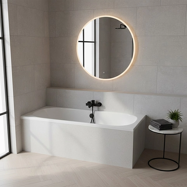 554.002.01.1 Soana Ванна прямокутна 170x70см, тонкий край, злив та перелив в зоні ніг, з ніжками, колір білий (1 сорт) - Фото - 4