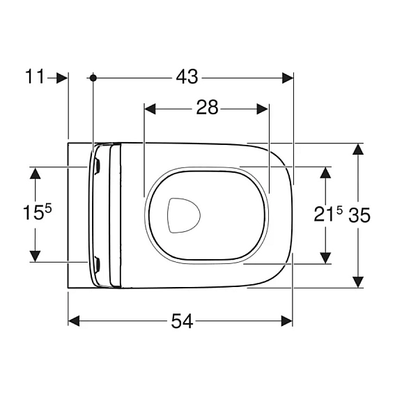 500.685.01.1 Smyle Square Комплект підвісного унітазу воронкоподібний, закрита форма, Rimfree, з сидінням із кришкою Sandwich: Білий (1 сорт) - Фото - 2