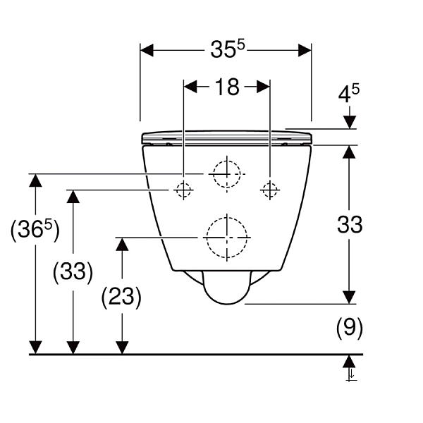 500.685.01.1 Smyle Square Комплект підвісного унітазу воронкоподібний, закрита форма, Rimfree, з сидінням із кришкою Sandwich: Білий (1 сорт) - Фото - 3