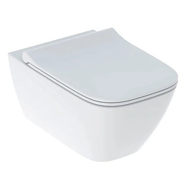 500.685.01.1 Smyle Square Комплект підвісного унітазу воронкоподібний, закрита форма, Rimfree, з сидінням із кришкою Sandwich: Білий (1 сорт) - Фото - 5