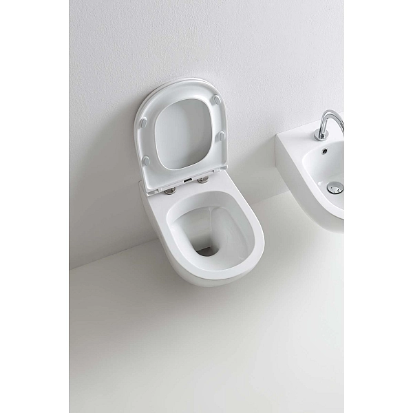 3714 01 AQUATECH Унітаз підвісний з кришкою 3791 01, безобідковий, білий (1 сорт) - Фото - 3