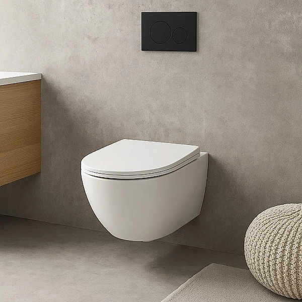 3714 01 AQUATECH Унітаз підвісний з кришкою 3791 01, безобідковий, білий (1 сорт) - Фото - 4