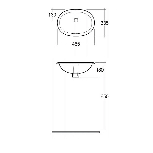 OC71AWHA LILY Раковина під стільницю овальна 46см (1 сорт) - Фото - 2