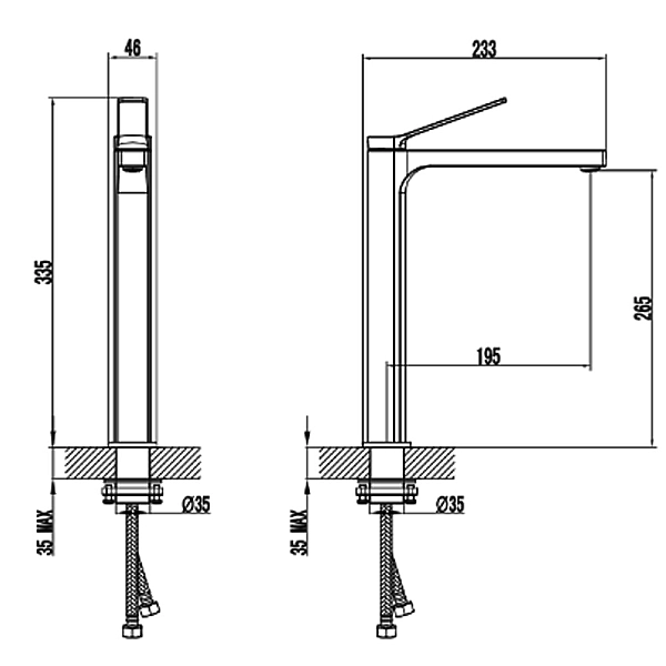 5060020 FLY Високий змішувач для раковини, хром (1 сорт) - Фото - 2