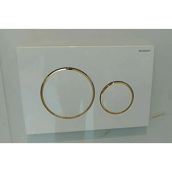 115.882.KK.1 Sigma20 round Клавіша з подвійним змивом, білий/позолота/білий (1 сорт) - Фото - 3