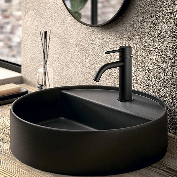 LIG075NO  LIGHT Змішувач для раковини з донним клапаном, чорний матовий (1 сорт) - Фото - 4