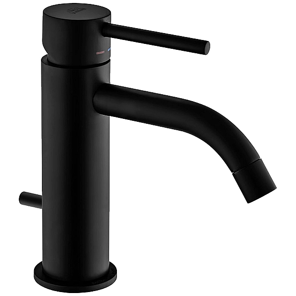 LIG075NO  LIGHT Змішувач для раковини з донним клапаном, чорний матовий (1 сорт) - Фото - 3