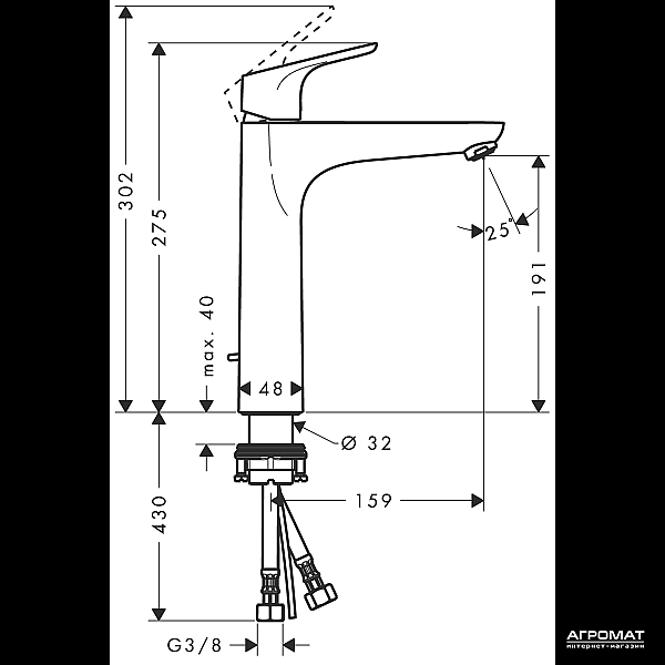 31608000 Focus 190 Змішувач д/раковини (1 сорт) - Фото - 2
