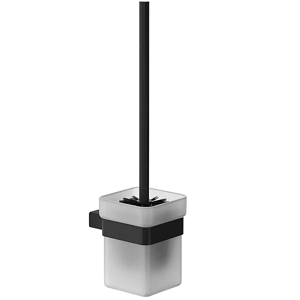 GW05 63 04 03 Pompei Щітка д/унітазу, нержавіюча сталь, скло сатин/чорний мат. (1 сорт) - Фото - 2