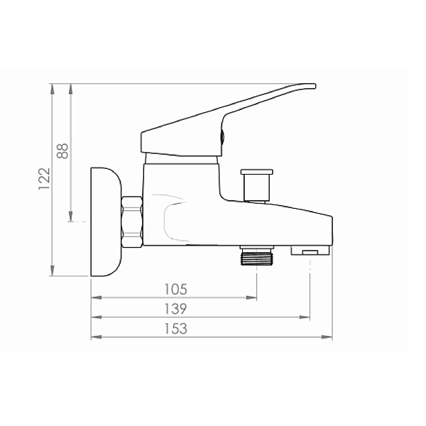 1801112 EASY Змішувач для ванни, хром (1 сорт) - Фото - 2