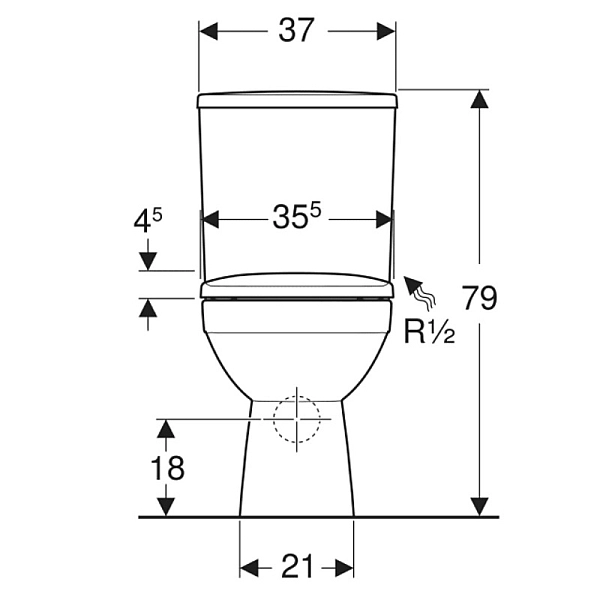 503.086.00.1 Компакт Selnova Square, прямокутний, Rimfree, з горизонтальним випуском, колір білий глянець (1 сорт) - Фото - 4