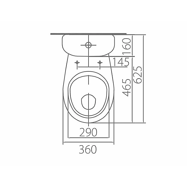 209905UA Antysplash Унітаз-компакт підлоговий, косой випуск, бачок 3/6л, нижній підвід води, сидіння з кришкою із поліпропілену (білий) (1 сорт) - Фото - 2