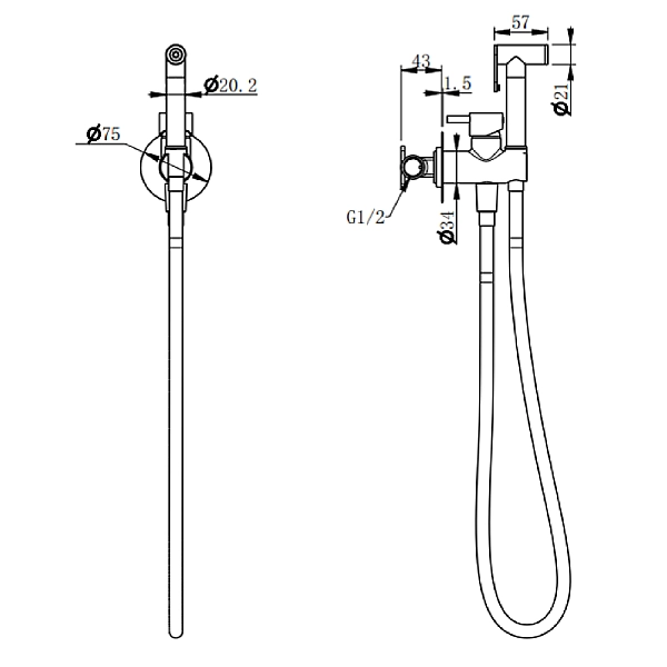 CV17011010 Style гігієнічний душ,хром (1 сорт) - Фото - 2