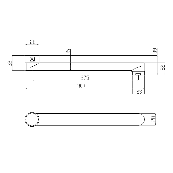 Вилив для змішувача Lidz Niagara 300 30 см LDNIA300CRM35109 Chrome - Фото - 2